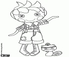 The Lalaloopsy lumberjack is Forest Evergreen. In this coloring page we see him together with his inseparable pet, a beaver