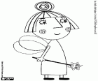 Nanny Plum is a good fairy, a character from the Little Kingdom of Ben and Holly. In this coloring page we see Nanny Plum with her magic wand