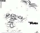 Dot to dot of the main character of the film Trolls, the Princess Poppy