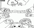 Storksxx, the original poster in English of the animation movie with the main characters