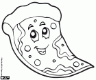 A smiling pizza portion to eat