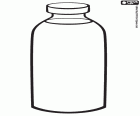 A bottle of milk, the glass bottle is a reusable container used for fresh milk