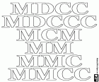 To learn the Roman numerals, 1700, 1800, 1900, 2000, 2100 and 2200, the hundreds