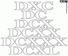 Roman numerals 590, 600, 610, 620, 630 and 640. To learn how to count ten in ten from 100 up to 1000 with the Roman numbering system