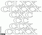 To learn Roman numerals 170, 180, 190, 200, 210, and 220