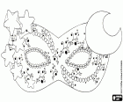 A beautiful mask for Carnival, decorated mask with the moon and the stars