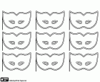 Set of nine masks, masks of Carnival to decorate