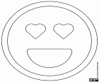 A Smiley with heart-shaped eyes and smiling with open mouth, the love face, a way of expressing love with emoticons