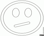 The emoticon of the face with twisted mouth. Smiley is cranky or upset
