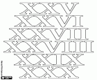 Following with the collection of educational sheets about Roman numerals, now can learn the numbers 25, 26, 27, 28, 29 and 30