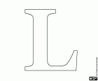 The letter L is the Roman symbol for number 50, fifty. The original Roman name of this number is QVINQVAGINTA, quinquaginta. The sign L is an evolution of the symbol used in Etruscan numbering