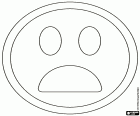 An emoticon with a Smiley face with furrowed brow and open mouth