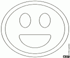 Smiley is the most popular character in the emoticons world. In this coloring page we see him smiling with the mouth open