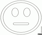 The emoticon expressing no emotion, Smiley with a neutral face
