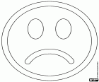 The disappointed face of Smiley, an emoticon to express the disappointment