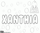 Xanthia, name with Greek origin for girl, variant of Xanthe, a name from Greek mythology