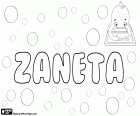 Zaneta, feminine name in different languages corresponding to Jeanette. Żaneta, name for girl in Polish. Žaneta, feminine name in Czech, Slovak and Lithuanian. Zaneta, name in medieval Italian, diminutive of Giovanna, variant of Gianeta