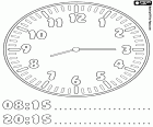 8:15 and 20:15, now it's a quarter past eight in the morning or in the evening according to the clock: the clock hands of an analog clock and the corresponding numbers in a digital clock