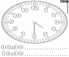 4:30 and 16:30, the clock indicates that it's half past four in the morning or in the afternoon