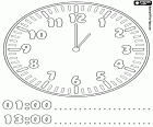 1:00 and 13:00, now it's one o'clock. What time is it? To know how to correctly answer this common question we've prepared this collection of coloring pages with the essential hours according to the clock hands