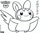 Emolga, Emonga in japanese, a Pokémon of fifth generation, electric and flying type