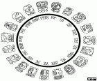 The wheel of civil calendar from ancient Maya civilization. The Haab calendar has a total of 365 days. The solar year was divided into 18 months of 20 days plus the five last days of the year which were the fateful Uayeb. The Mayan months are Pop, Uo, Zip, Zotz, Tzec, Xul, Yaxkin, Mol, Chen, Yax, Zac, Ceh, Mac, Kankin, Muwan, Pax, Kayab, Cumkú and the final Uayeb.