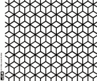 A pattern consisting of cubes in isometric perspective. This pattern is primary based on the shape of a honeycomb