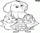 Linny, Tuck and Ming Ming, three pets heroes with the puppy. The protagonists of this adventure of Wonder Pets