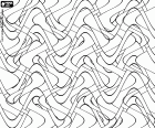 A pattern formed by superposition of different wavy interlaced lines. Design with interlaced undulations