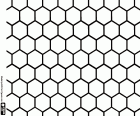 A mesh made up of regular hexagons, the base geometry of honeycombs