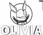 The logo of Olivia with the happy face of the little pig, the main character created by Ian Falconer
