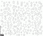 Pattern inspired by an impressive starry sky, the drawing is made up with many stars and circles of different dimensions