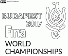 The logo of the Budapest 2017 World Aquatics Championships. The FINA World Championships is held in Budapest, Hungary, from 14 to 30 July 2017