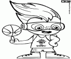 Sam Dunk is the mascot of the 2017 FIBA EuroBasket. Sam Dunk is a basketball superhero, a character created by the imagination of a young boy who is a great fan of basketball