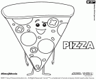 Another character in the film about the emojis is called Pizza, a slice of pizza