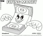 A wad of bills with wings, an emoji that represents that money goes flying. Flying Money, original name in English, a character in the film