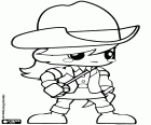 An explorer girl in Indiana Jones style with hat and knife in the belt