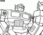 Coloring page with two robots Transformers face to face