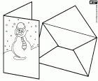 The postal mailing of greeting cards for Christmas holidays have been a tradition in many countries of the world for many years. The cards designs are varied, ranging from the Christian themes to decorative abstract motifs, going through winter inspiration like this one with a snowman