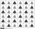 A checkerboard pattern combining Christmas trees in positive and in negative