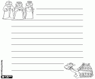 To write your letter of Christmas wishes to the Magi. A letter with the three kings and a camel