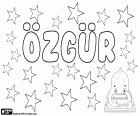 Özgür, Turkish name used for both boy and girl, its meaning is free