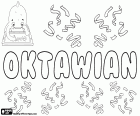 Oktawian, Octavian in english, male first name in Polish, derived from the latin gentilic Octavianus, his meaning is 'descendant of Octavius'