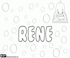 René, masculine name of Latin origin, also used for girl, derived from Renatus, in different languages like French, German, Czech and Slovak