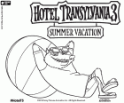 Wayne the Wolf Man enjoys his summer vacation, in the film Hotel Transylvania 3