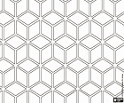 Three-dimensional geometrical pattern formed by the repetition of isometric cubes
