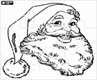 Puzzle with the face of Santa Claus happy with his hat and his long white beard