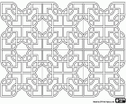 Six pieces of a geometrical pattern