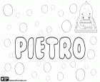Pietro, male name in Italian, derived from the Greek name Petros