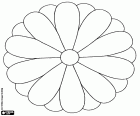 Mandala simple representing the form of a daisy with the petals around the center